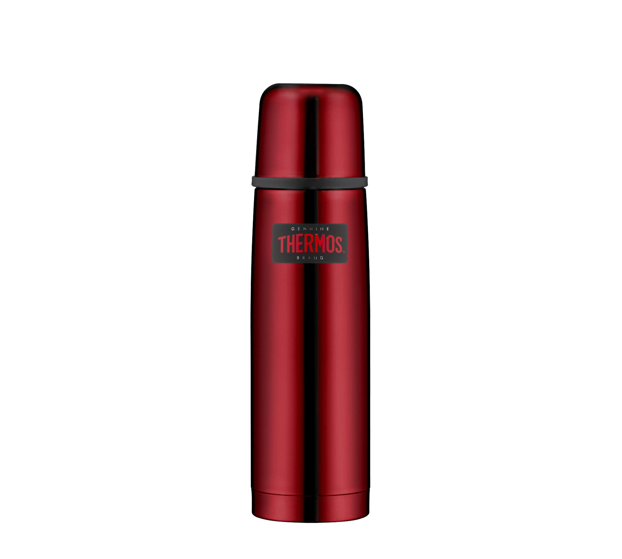 Thermos Light & Compact Stainless Steel Flask, Red, 0.5 Litre