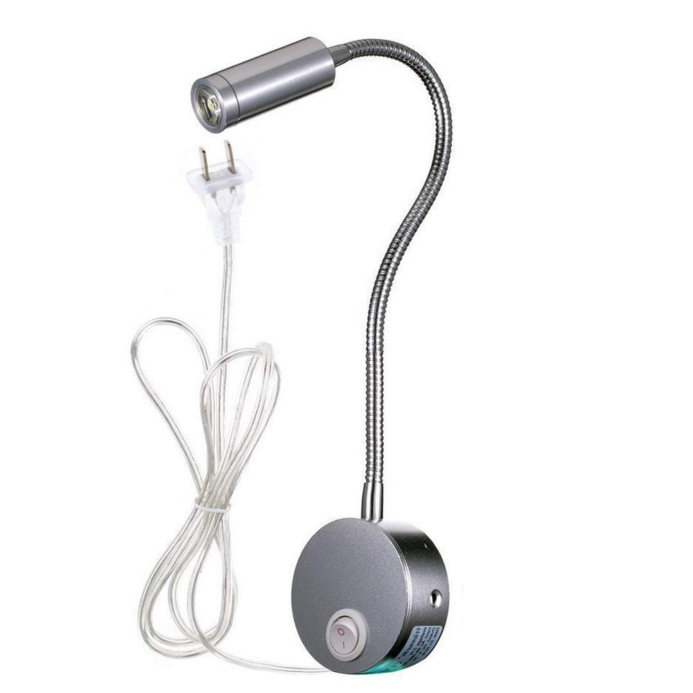 WannaBi Plug Wired Flexible 3 Watts 3W Gooseneck Led Wall Light Sconce