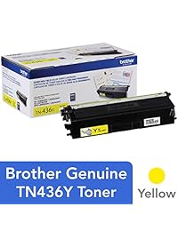 Cartucho de tóner Brother original de alto rendimiento, TN436Y, tóner amarillo de repuesto, rendimiento de páginas de hasta 6.500 páginas, cartucho de reposición de   Dash TN436