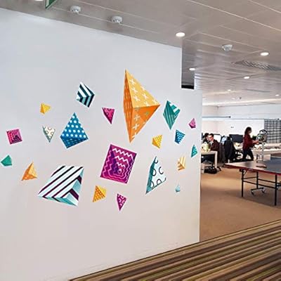 Bzqthxk Colorful Pattern Polygonal Wall Stickers For Party