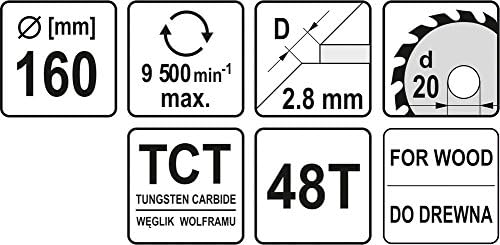 YT Yato Professional 6058-tct-lama of Wood 160 x 48 x 20 mm, siliver - Image 4