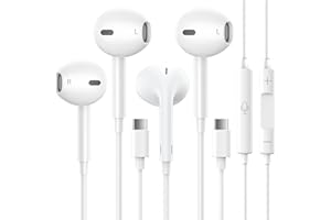 GAXIWILO 2 Packs USB C Headphones for iPhone 15 Type C Earbuds Wired Earphones with Mic & Remote Control Noise Cancelling for iPhone 15 pro, iPad Pro, Galaxy S23/S22/S21/S20/Ultra Note 10/20, Pixel 7/6/6a/5/4