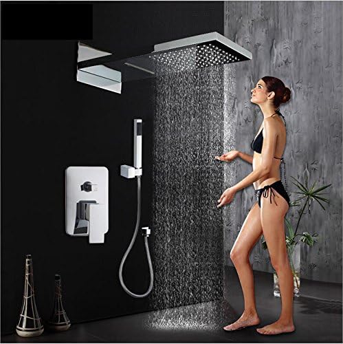 yanksmart Waterfall Rainfall Shower System Handshower Valve Tap with 2 Way Out Showhead