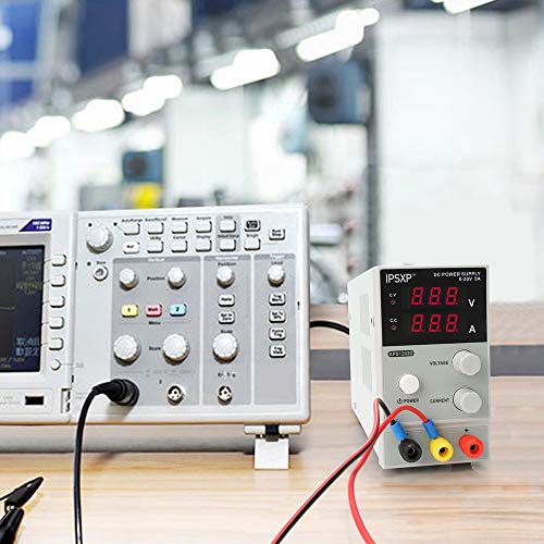 Variable DC Power Supply, IPSXP KPS1202D Adjustable Switching Regulated Power Supply Digital, 0-30 V 0-5 A with Alligator Leads US Power Cord - Thumbnail 5