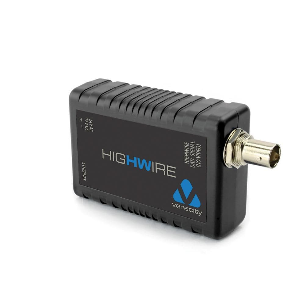 veracity VHW-HW Highwire Ethernet Over Coax Converter, Black