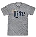 Tee Luv Men's Miller Lite T-Shirt - Distressed Miller Light Beer Brand Shirt, Graphite Snow Heather, M