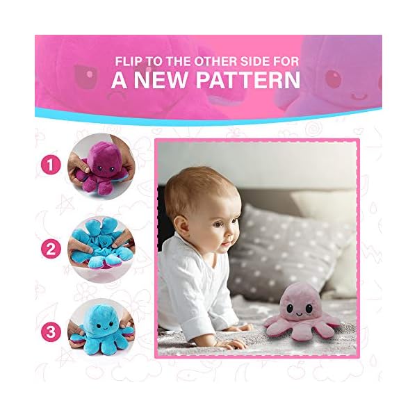 Octopus Plushie Reversable, Double-Sided Flip Reversible Octopus Plush, Soft like Squishmallow Plushies, Stuffed Octopus…