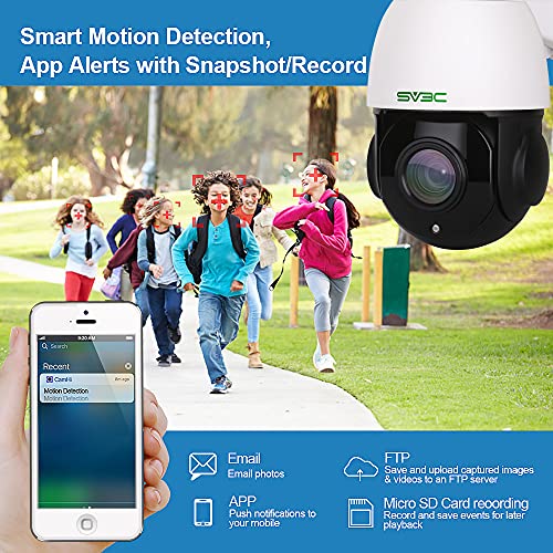SV3C 20X Optical Zoom PTZ Camera Outdoor, 5MP WiFi IP Cameras, Pan Tilt