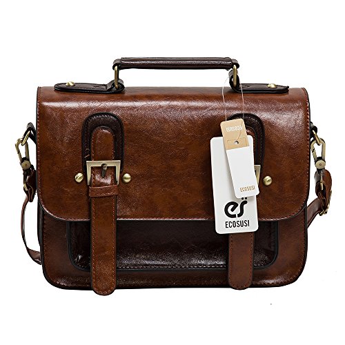 Ecosusi women faux leather vintage small satchel bag cr…