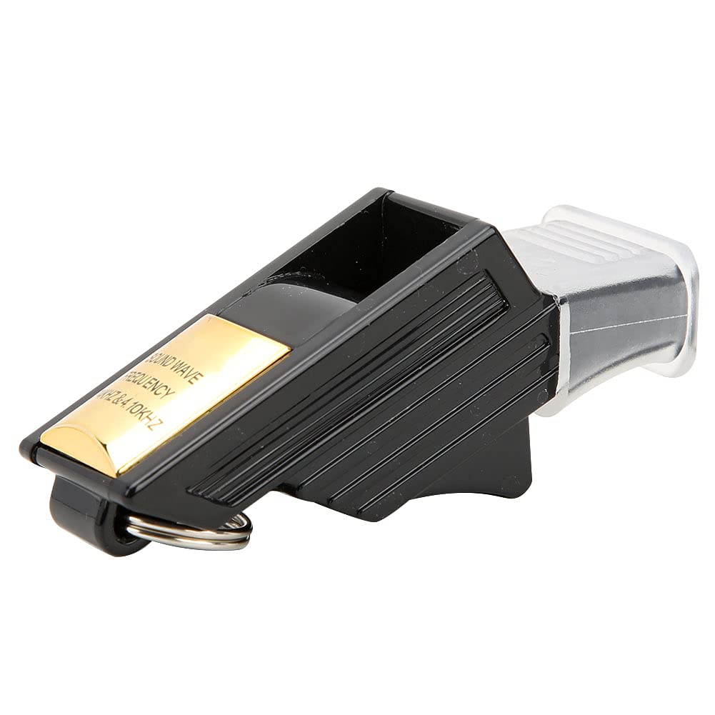 Watris Veiyi Referee Whistle, Whistle with Clip, Professional Whistle, Trainer Whistle for Sports and Activities (Black Gold)