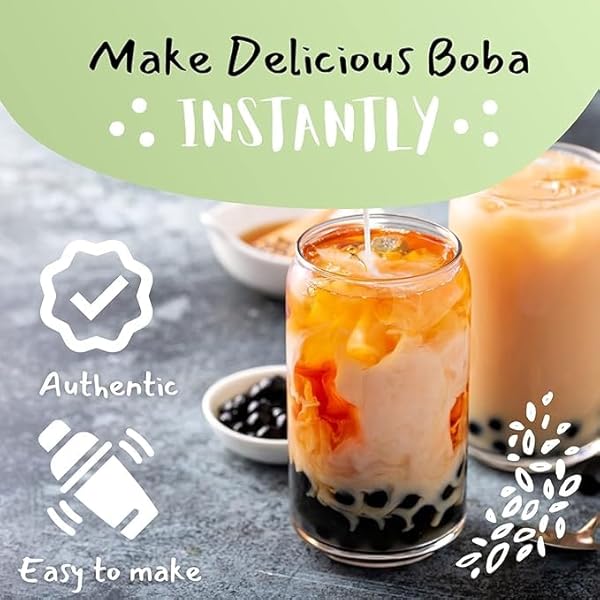 FLAVFAR THAI MILK TEA KIT – NOW WITH NO ADDED CONDENSED MILK | INSTANT BROWN SUGAR BOBA, LOW CALORIE, AUTHENTIC BUBBLE TEA FROM TAIWAN – 5 SERVINGS