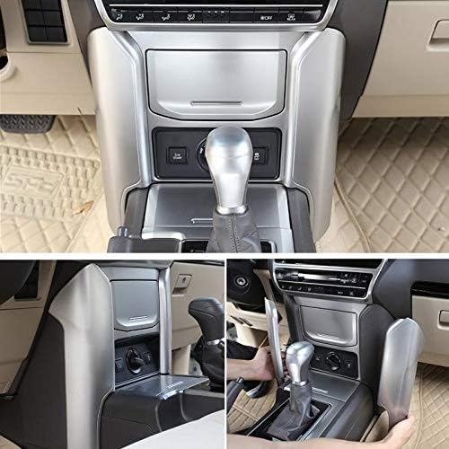 LingStore 2pcs Car Center Console Decoration Panel Cover Trim Frame Silver Chrome for Toyota Land Cruiser Prado J150 2010-2018