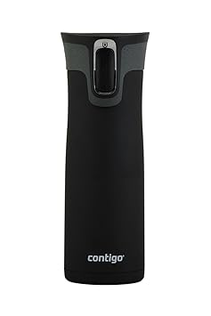 Contigo Autoseal West Loop Thermobecher Edelstahl mit leicht zu reinigen Deckel, edelstahl, matte black, 0,5 kg