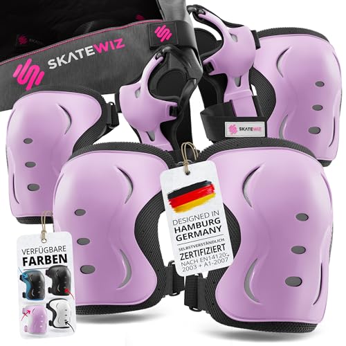 SKATEWIZ Schoner Inliner Kinder Knieschoner Kinder - Knieschützer - Protektoren Set - Knie und Ellenbogenschützer - Skateboard, Rollschuhe, BMX, Scooter - Impac