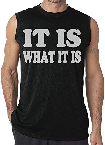DianQ IT IS WHAT IT IS Particular T Shirts Sleeveless Black XXL