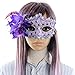 Anomasu Masquerade Party mask Venetian of Realistic Silicone Masquerade Half face Mask Halloween Costume (Purple)