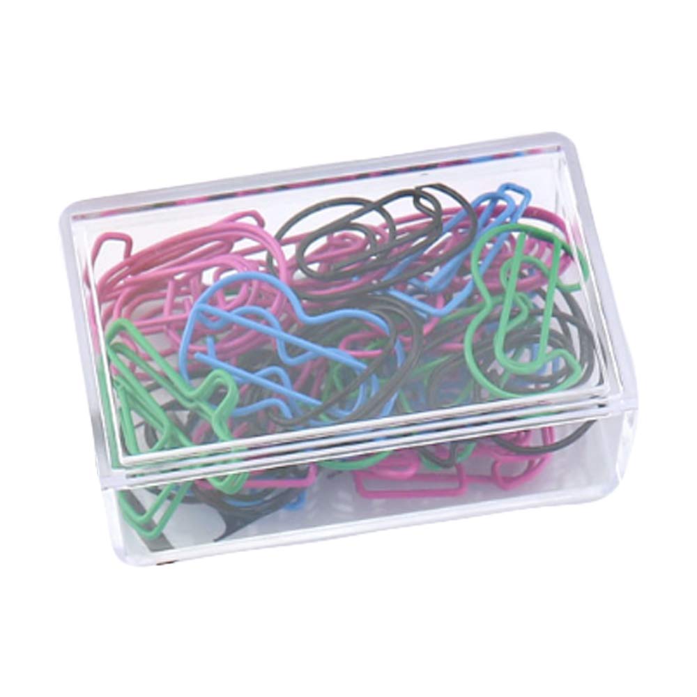 IKAAR 30Pcs Coloured Paper Clips Metal Number Shape Paperclips Paper Clips Clamps with Box for Office School Stationery Document, Small Paper Clips