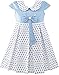 Sunny Fashion Girls Dress Polka Dot School Bow Tie Pearl Cap Sleeve Size 4-14