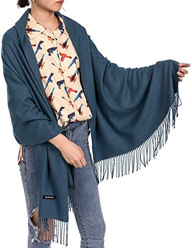 Womens Soft Scarf Blanket Large Pashmina Cashmere Shawls Wrap Stole with Tassel