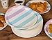 FYZUX 80-Count Disposable Paper Plates, Multi-Colored Pastel Stripes Design, 9 Inches