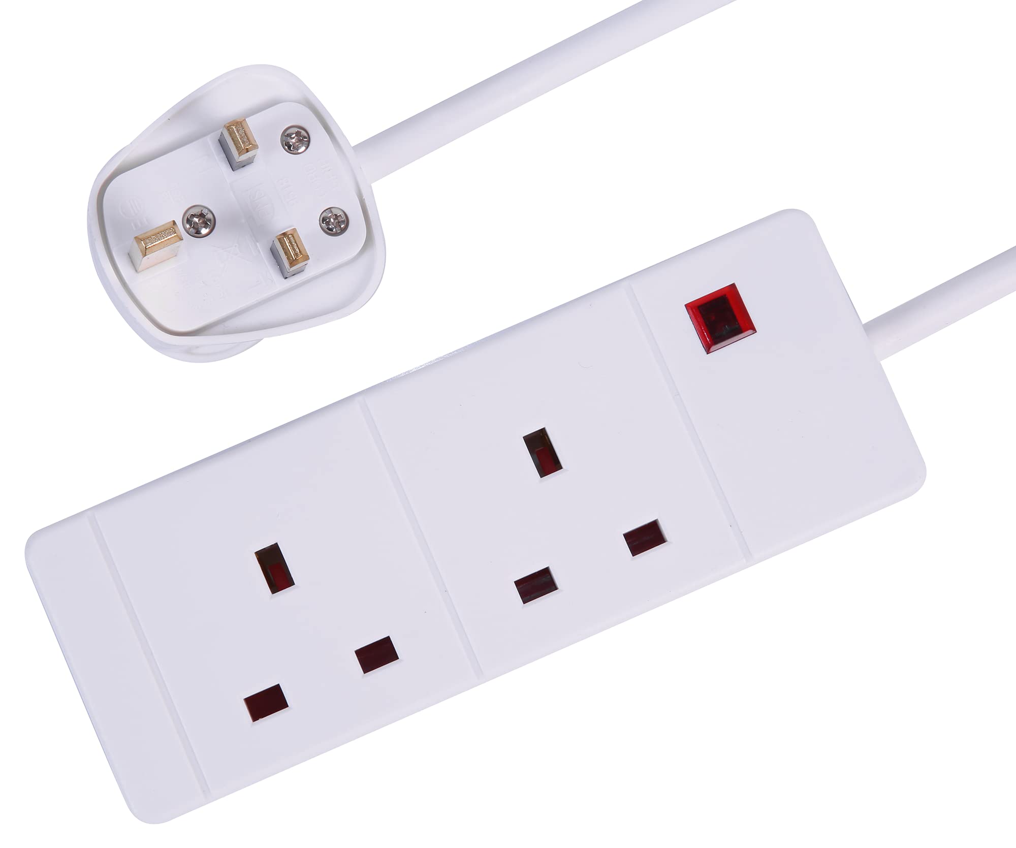 PRO ELEC PELB1900 2 Gang Extension Lead 3m, White