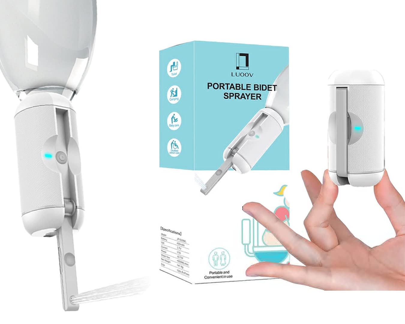 titivate Travel Bidet, Portable Bidet, Electric Bidet Sprayer for Baby Wash, Personal Care, Disability, Traveling, Postpartum Clean-Personal Hygiene Care