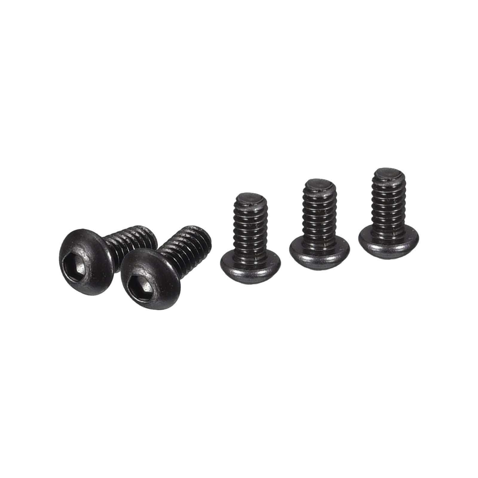 DTGN M2-0.4x4mm Button Head Socket Cap Screws - 100Pack - Good for Machine - Carbon Steel Black Oxide - Hex Drive Full Thread Fasteners — image 1