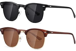 AEVOGUE Polarized Sunglasses For Women And Men Semi Rimless Frame Retro Sun Glasses AE0369