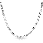 Mikovivi 5mm Cuban Link Chain for Men, Silver Cuban Chain Necklace Men's Necklace Hip-Hop Jewelry for Men Gift, 18 Inch Long