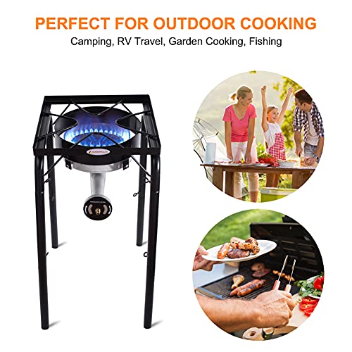 Camplux Propane Burner 200,000 BTU, Single Outdoor Stove, Propane Gas