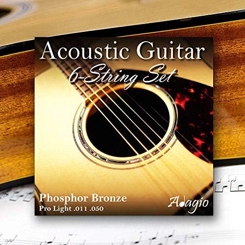 3 PACKS - Adagio Pro ACOUSTIC GUITAR Strings 11-50 Phosphor Bronze - Pro Light Gauge, silver