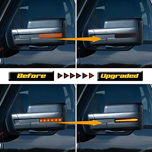RUXIFEY Sequential Switchback Side Mirror Reflector LED Turn Signal Light Smoked lens Compatible with 2009 to 2014 Ford F150 - Thumbnail 3