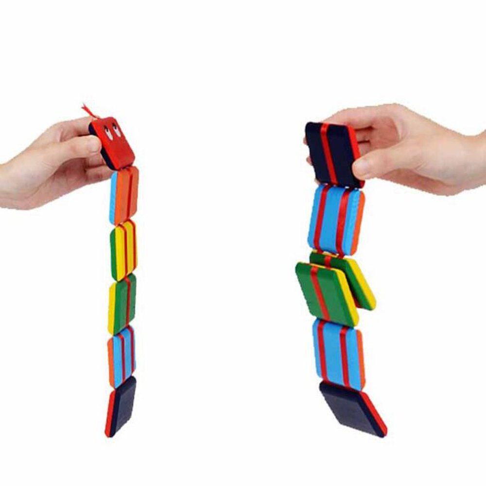 Amor 2 PCS Colorful Wooden Jacob\'s Ladder 2 Style Classic Toy for Kids