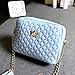 Outtop Crown Messenger Bags Rivet Chain Shoulder Bag Leather Crossbody 22cm(l)×16.5cm(h)×8cm(w) (Blue)