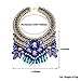 Blue Crystal Rhinestone Statement Necklace, Chunky Collar Choker Bib Pendant Statement Necklace Fashion Necklace Jewelry for Women
