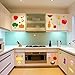 BIBITIME Fruit Wall Decals Kitchen Art Stickers Strawberry Mushrooms Green Vegetables Pumpkin Watermelon Carrot Eggplant Cherry Orange Ice Cream Lockers Window Tile Decor