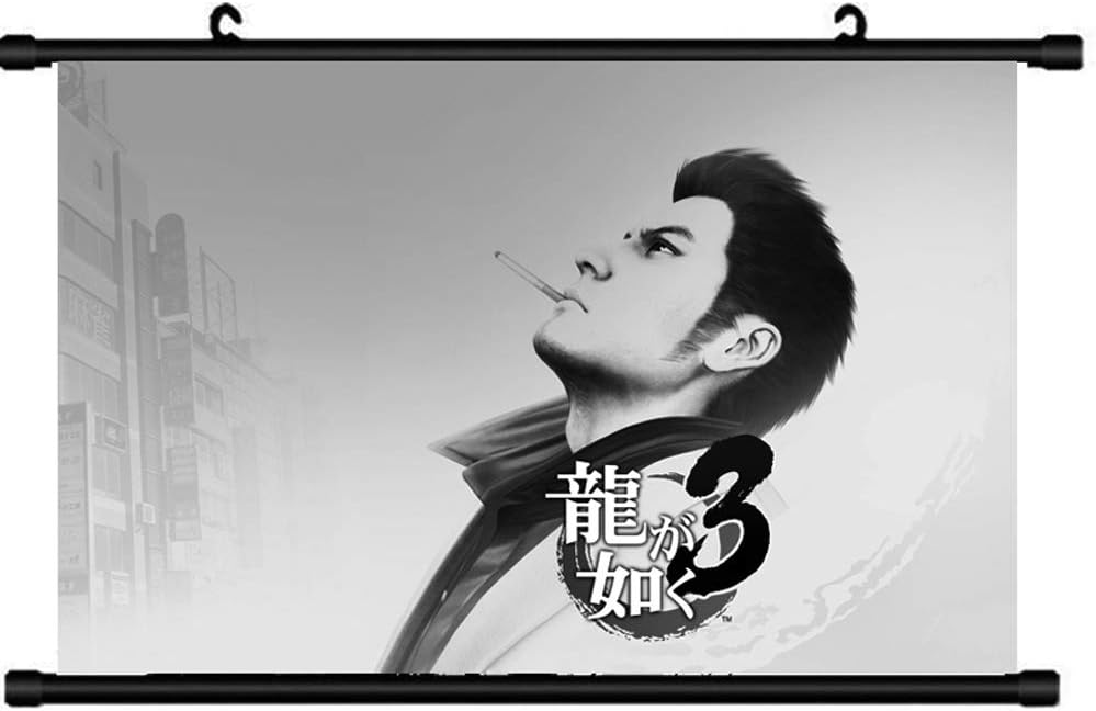 futurecos Wall Scroll Poster Fabric Painting for Kiryu Kazuma Yakuza Game Poster Home Decor Anime Scroll Painting 23.6 * 35.4 Inch (60cm*90 cm)