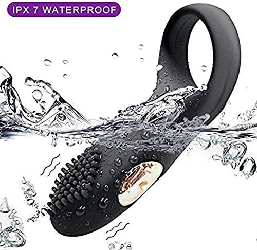 New Generation Male Vibration Ring Waterproof USB Charging 12 Speed Vibration Ring Male delay Couples Resonance Black