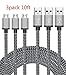 Micro USB Cable 3-Pack, BeneStellar Premium Nylon Braided USB 2.0 A Male to Micro B Sync Cables for Samsung Galaxy, HTC, Nexus, Motorola, Nokia, Android and More (Gray, 10ft)