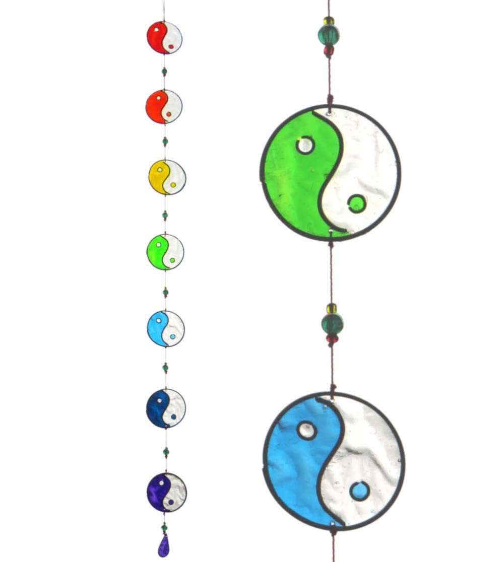 Purity Style Yin Yang Suncatcher in Rainbow/Chakra Colours