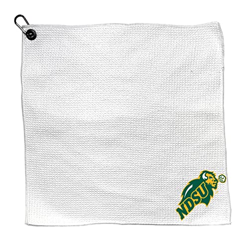 Team Golf NCAA North Dakota ST Microfiber Towel - 15" X 15" (White) with Carabi…