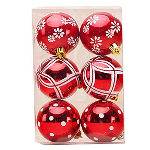 Oksale 6 PCS Christmas Balls Baubles Party Xmas Tree Decorations Hanging Ornament Decorarion (D)
