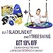 HoneyJar Hazli Slackline Set for Backyard with Training Line - Complete Beginners Kids Slackline Kit with Tree Protector - Slack Line Rope for Kids - Complete Balance Rope Kit