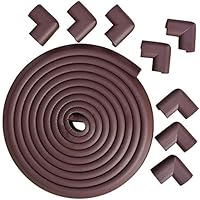 Eoney Edge Protectos & Corner Guards Set | Corner Cushion with 8 Corner Guards for Baby Safety | Furniture Table Safety Bumper | with 3M Tape(Brown)