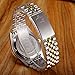 PASOY Unisex Stainless Steel Watch Luminous Hands Diamond Dial Gold Quartz Mens Womens Waterproof Watches (White dial)