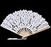 The 1 For U Women's Cotton Lace Fan Black Ecru (Ivory)