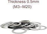 GatherTOOL M10-M18 SUS304 Stainless Steel Flat Washer 0.5mm Thin Shim 100pcs view 4