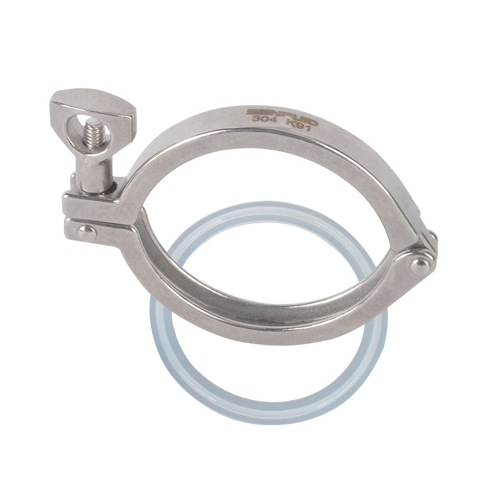 Photo 1 of SENFUID 3" Sanitary Tri Clamp 304 Stainless Steel Clover Heavy Duty Pack of 1