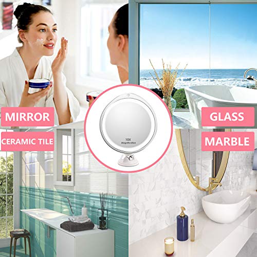 image for FUKUGAWA&CO Updated 2019 10X Magnifying Makeup Vanity Mirror with Ligh