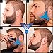 The BEARD NINJA - Beard Shaping Tool Template. Clear Shaper Guide for Lineup & Edging. Transparent Stencil Styling Goatee, Mustache & Neckline + Curve/Step or Straight Cut +Anti-Slip Grip (Blue)